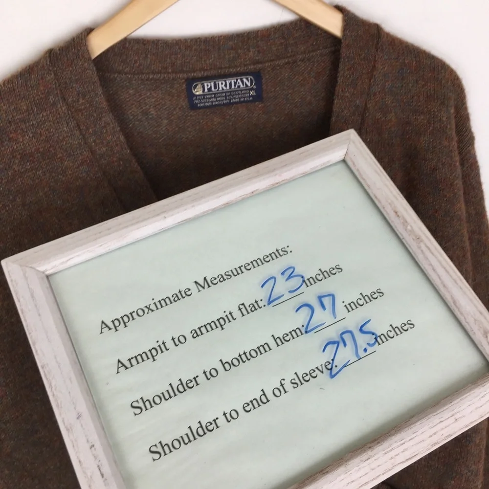 Vintage Puritan Brown Cardigan Sweater Wool Blend Grandpa core Academia Men’s XL